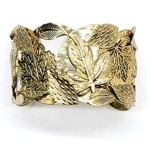 SOLD Autumn Leaves Bracelet, Goldtone, Marked NR
